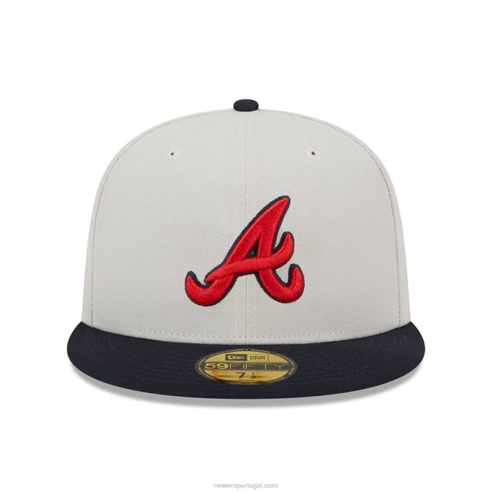 FFTN500 New Era Atlanta Braves Varsity Letter Stone Boné 59 Fifty