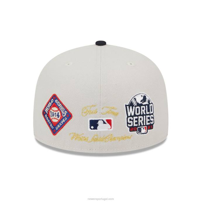 FFTN500 New Era Atlanta Braves Varsity Letter Stone Boné 59 Fifty