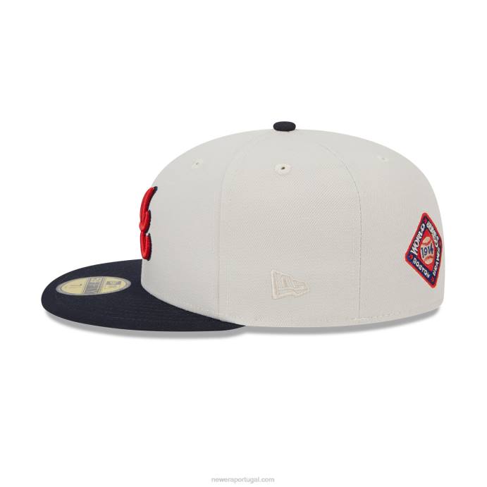 FFTN500 New Era Atlanta Braves Varsity Letter Stone Boné 59 Fifty