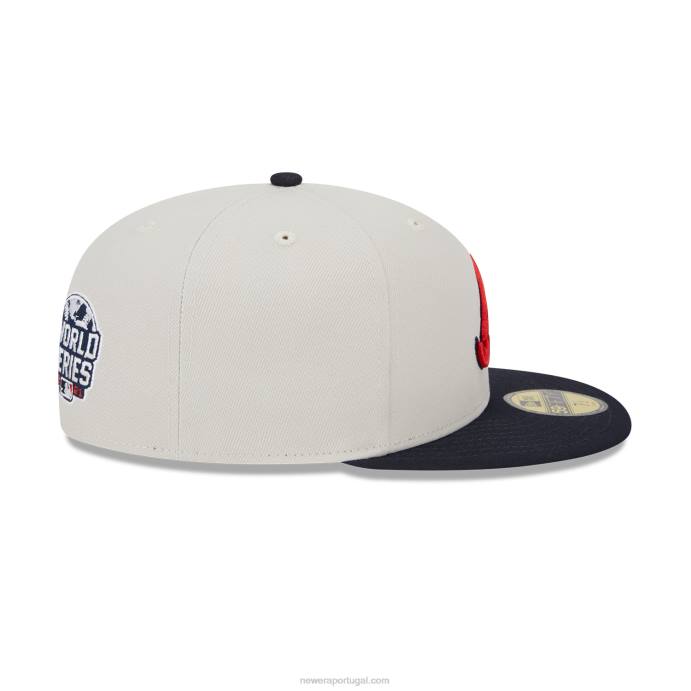 FFTN500 New Era Atlanta Braves Varsity Letter Stone Boné 59 Fifty