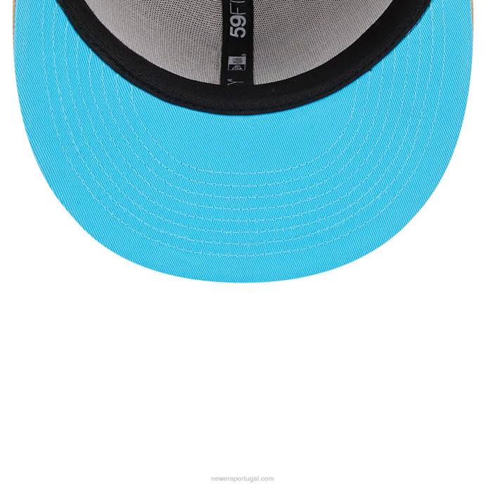FFTN505 New Era Boné New York Knicks Team Bege Neon 59Fifty