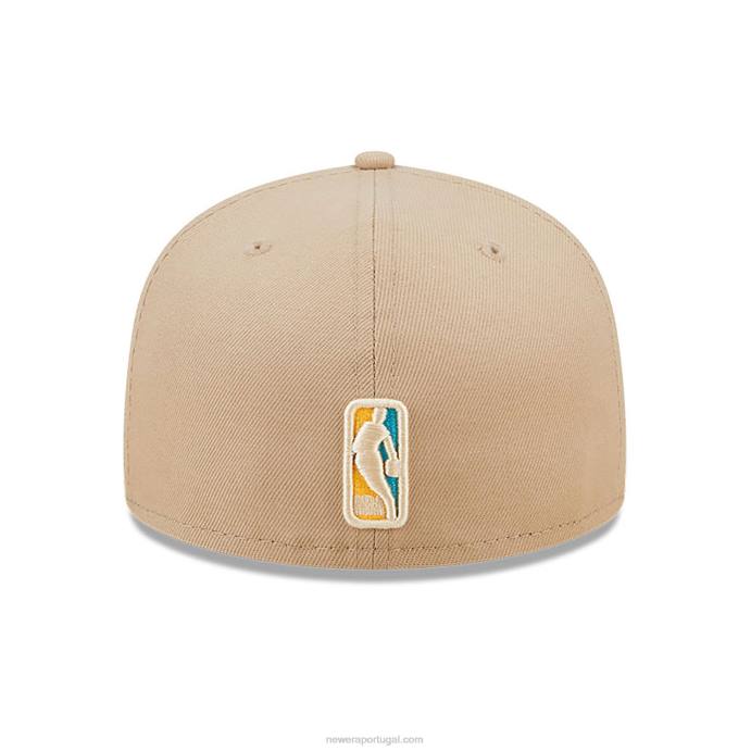 FFTN505 New Era Boné New York Knicks Team Bege Neon 59Fifty