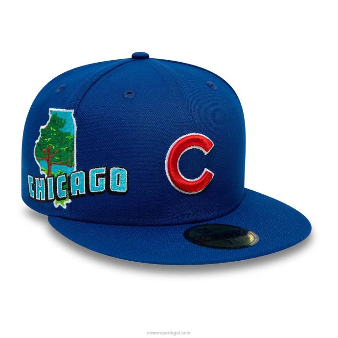 FFTN508 New Era Boné Chicago Cubs Stateview Blue 59Fifty