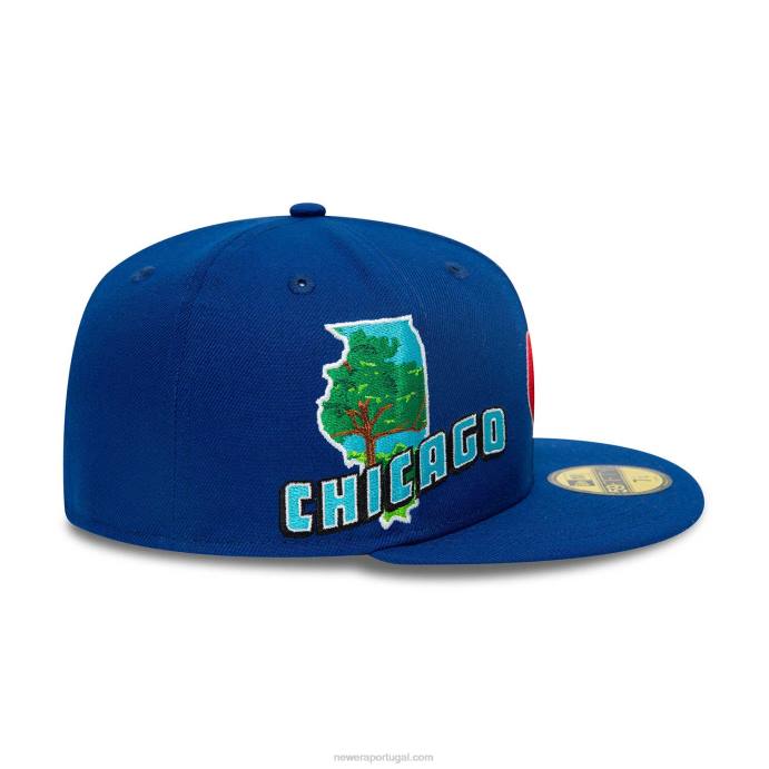 FFTN508 New Era Boné Chicago Cubs Stateview Blue 59Fifty