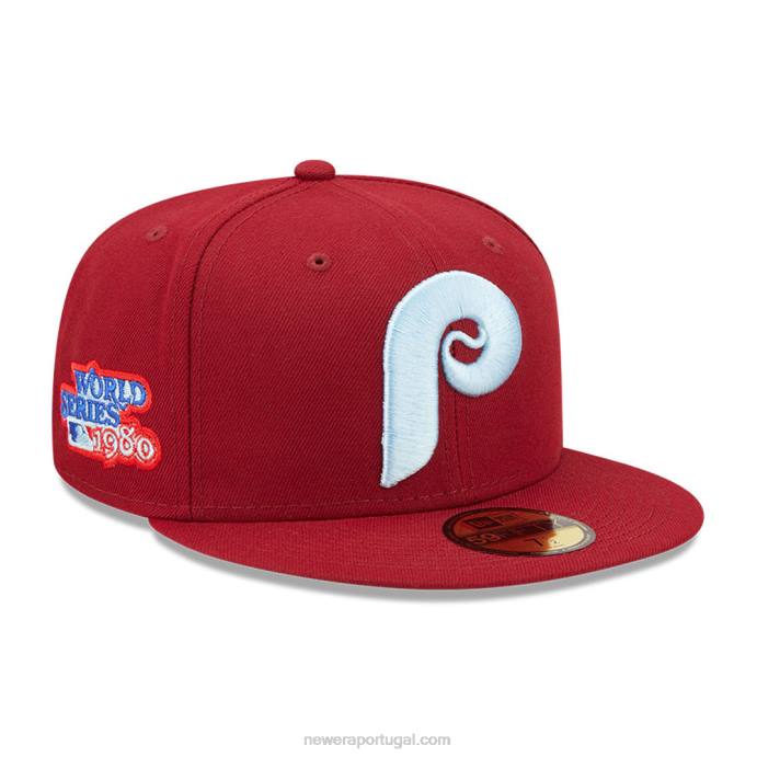 FFTN50 New Era philadelphia phillies mlb boné vermelho escuro 59fifty