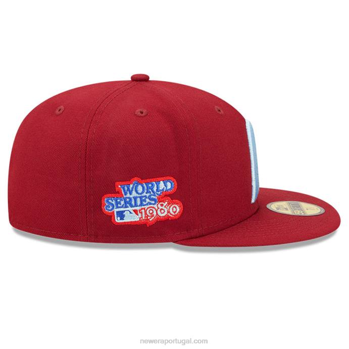 FFTN50 New Era philadelphia phillies mlb boné vermelho escuro 59fifty