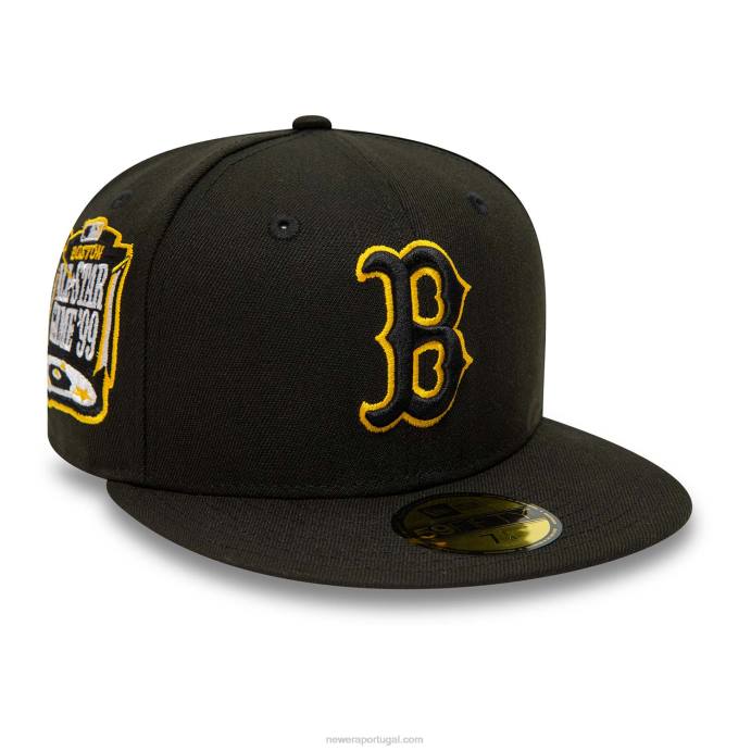 FFTN511 New Era Boné boston red sox preto e amarelo 59fifty