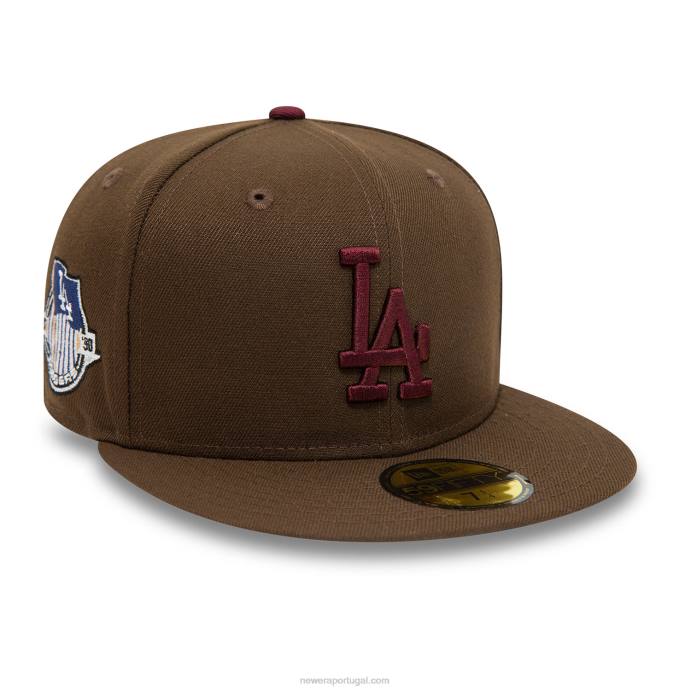 FFTN514 New Era boné la dodgers fall colors marrom 59fifty