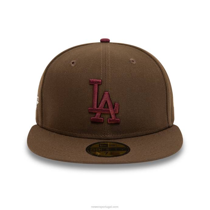 FFTN514 New Era boné la dodgers fall colors marrom 59fifty