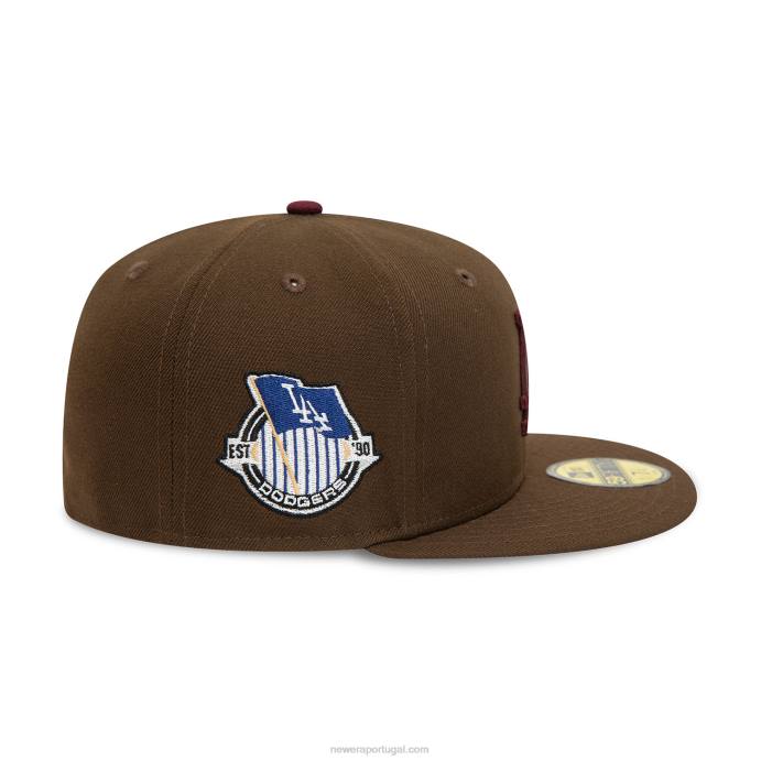 FFTN514 New Era boné la dodgers fall colors marrom 59fifty