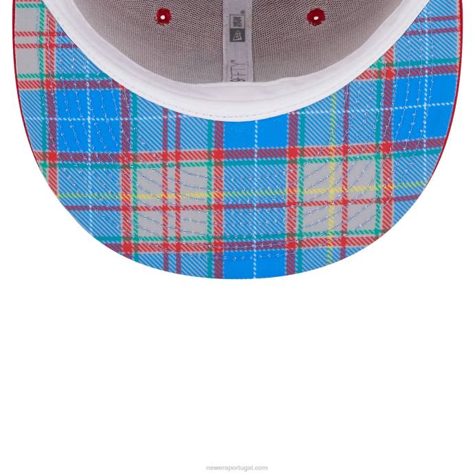 FFTN515 New Era Boné Washington Nationals State Tartan Vermelho 59Fifty