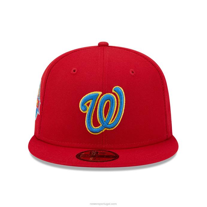 FFTN515 New Era Boné Washington Nationals State Tartan Vermelho 59Fifty