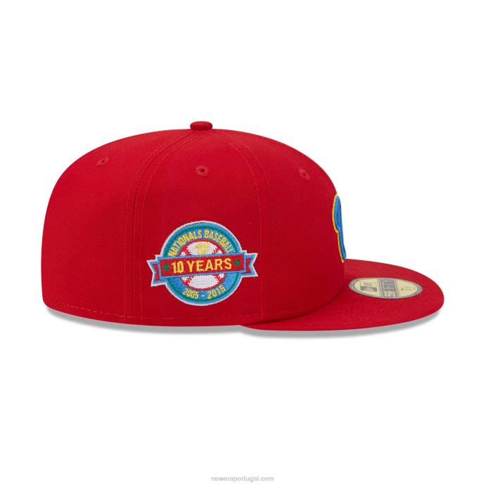 FFTN515 New Era Boné Washington Nationals State Tartan Vermelho 59Fifty