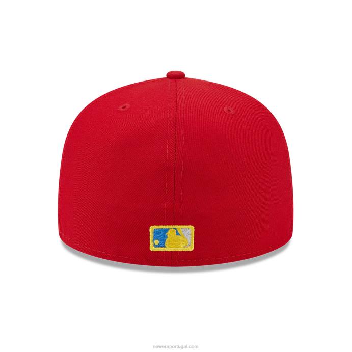 FFTN515 New Era Boné Washington Nationals State Tartan Vermelho 59Fifty