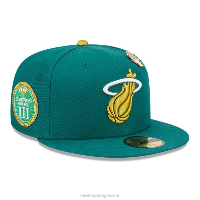 FFTN517 New Era Boné miami heat max bet verde 59fifty ajustado