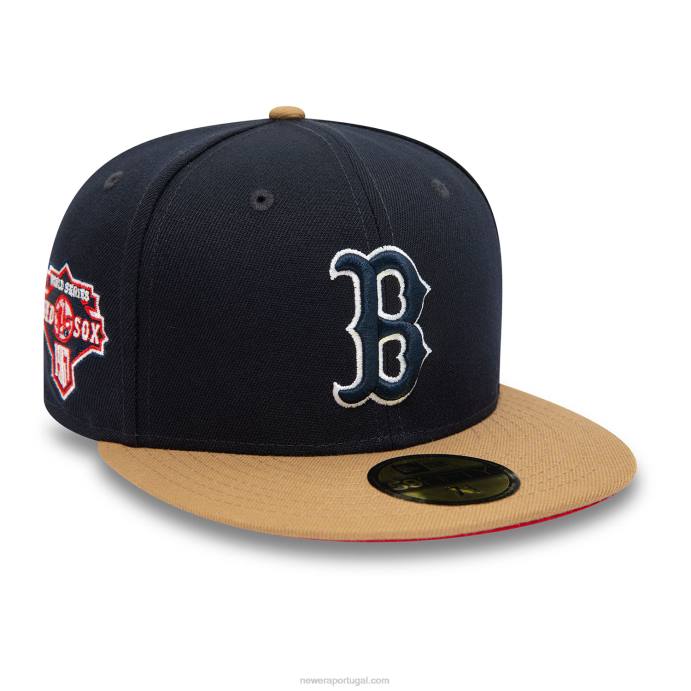 FFTN518 New Era boston red sox outono cores viseira contraste navy 59fifty boné ajustado