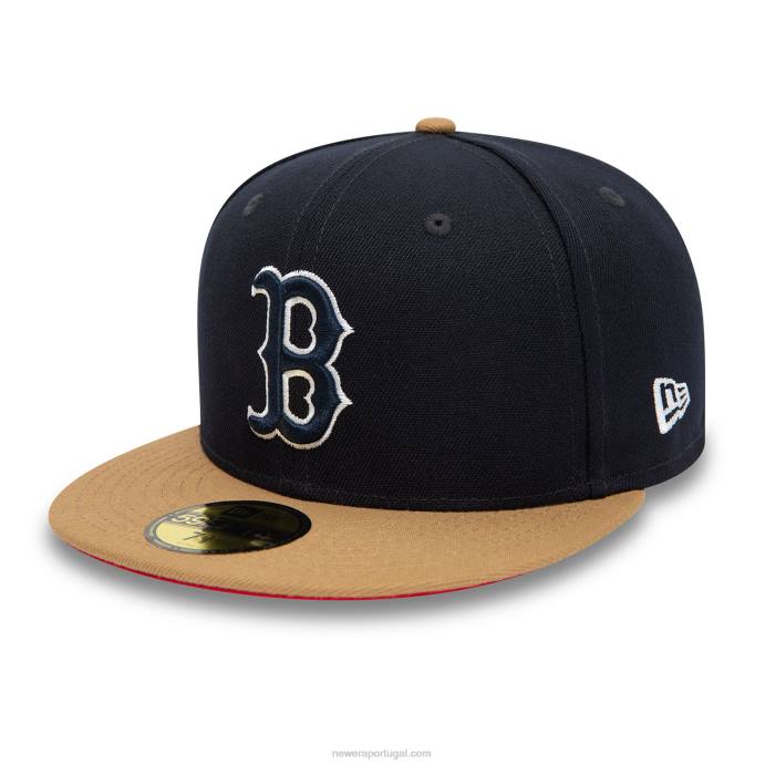 FFTN518 New Era boston red sox outono cores viseira contraste navy 59fifty boné ajustado