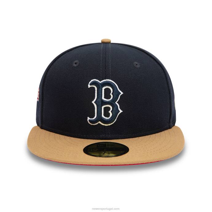 FFTN518 New Era boston red sox outono cores viseira contraste navy 59fifty boné ajustado