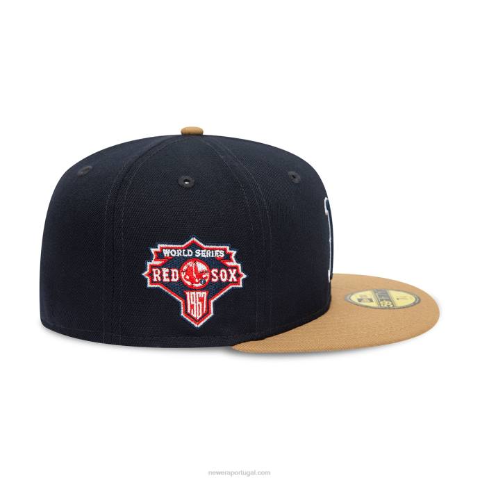 FFTN518 New Era boston red sox outono cores viseira contraste navy 59fifty boné ajustado
