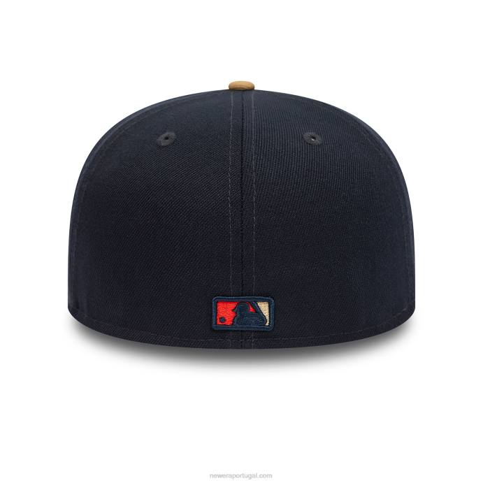 FFTN518 New Era boston red sox outono cores viseira contraste navy 59fifty boné ajustado