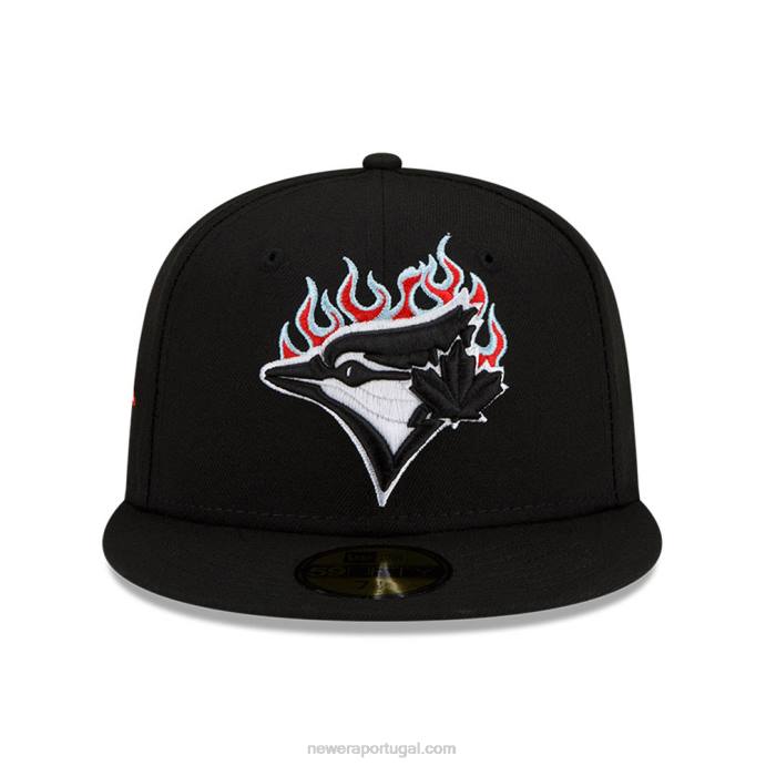 FFTN519 New Era boné toronto blue jays mlb team fire black 59fifty