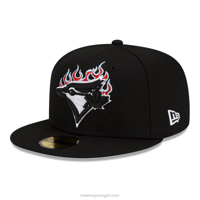 FFTN519 New Era boné toronto blue jays mlb team fire black 59fifty