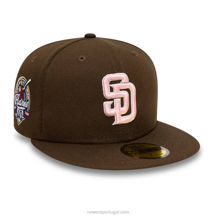 FFTN520 New Era san diego padres nogueira e boné rosa 59fifty