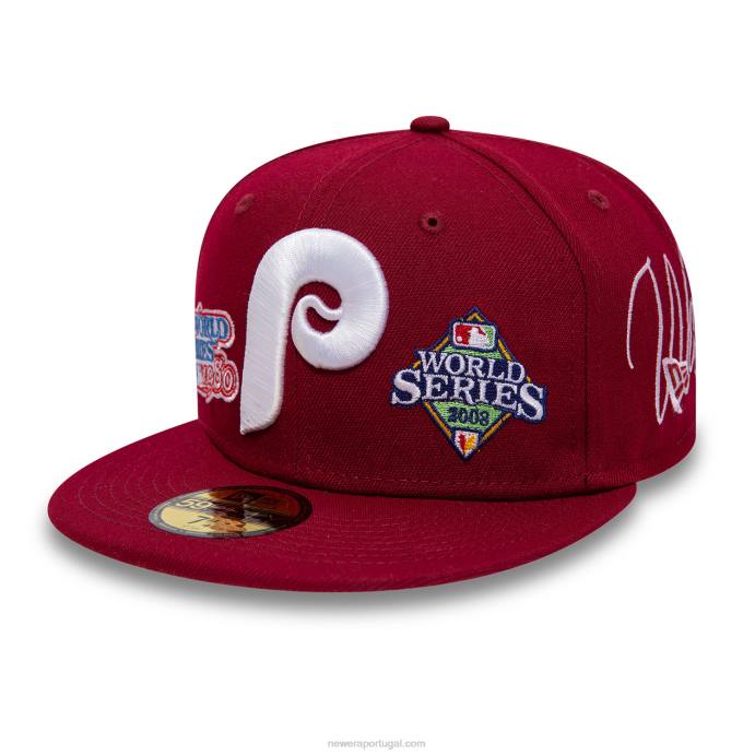 FFTN521 New Era boné ajustado philadelphia phillies historic champs vermelho escuro 59fifty