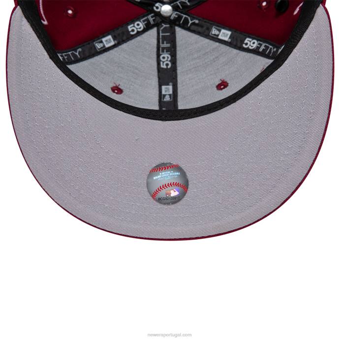 FFTN521 New Era boné ajustado philadelphia phillies historic champs vermelho escuro 59fifty