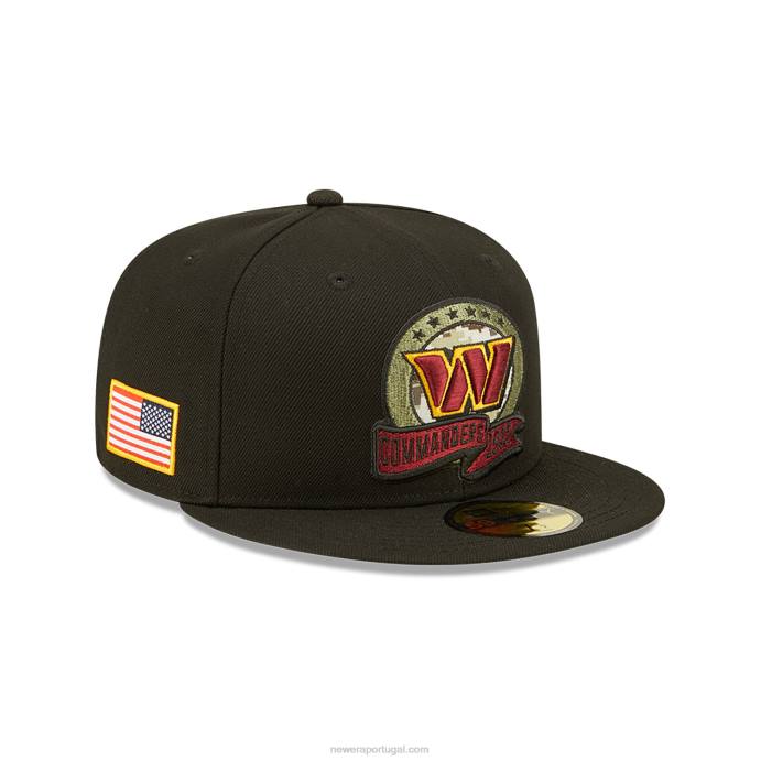 FFTN522 New Era saudação dos comandantes de washington nfl para servir boné preto 59fifty
