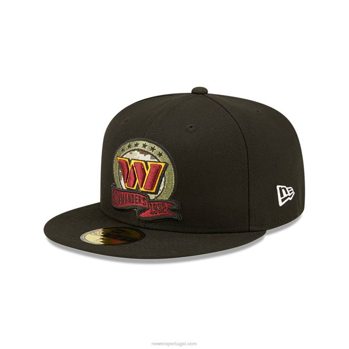 FFTN522 New Era saudação dos comandantes de washington nfl para servir boné preto 59fifty