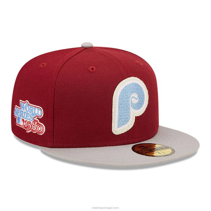 FFTN525 New Era philadelphia phillies ne letterman boné vermelho escuro 59fifty