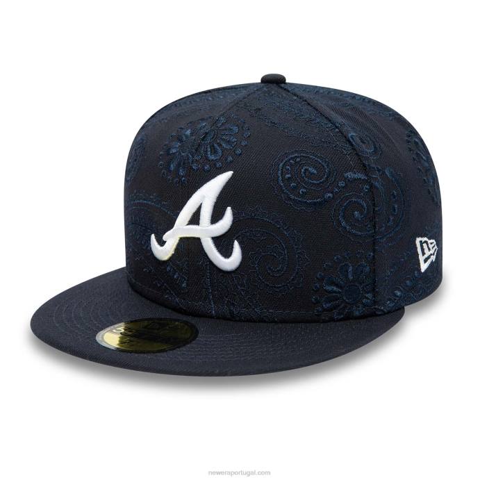 FFTN526 New Era boné ajustado azul 59fifty atlanta braves mlb redemoinho