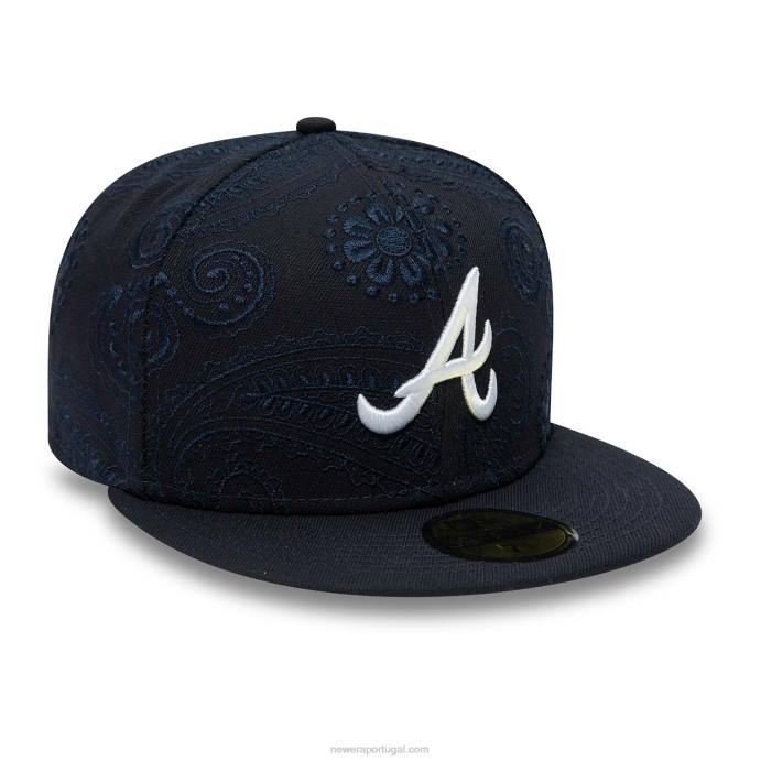 FFTN526 New Era boné ajustado azul 59fifty atlanta braves mlb redemoinho