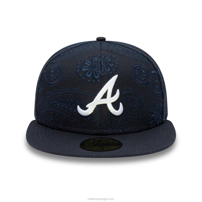 FFTN526 New Era boné ajustado azul 59fifty atlanta braves mlb redemoinho