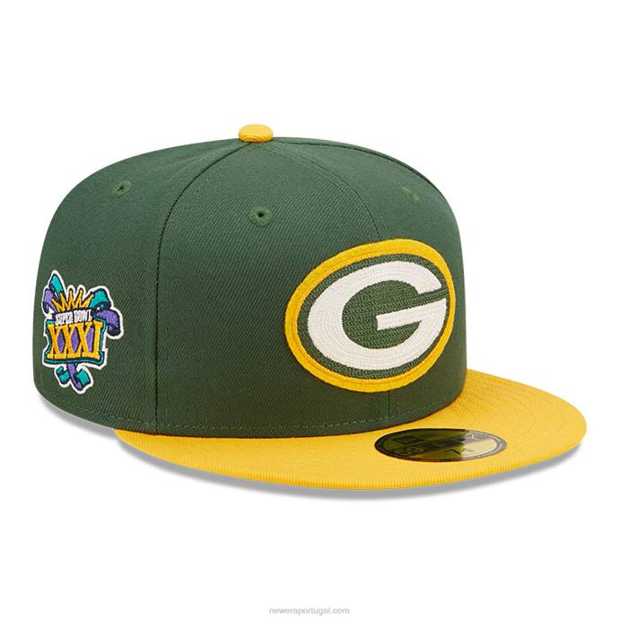 FFTN529 New Era green bay packers ne letterman boné verde escuro 59fifty