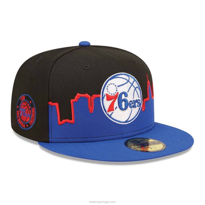 FFTN531 New Era Boné philadelphia 76ers nba tip off 2022 preto 59fifty