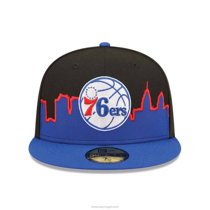 FFTN531 New Era Boné philadelphia 76ers nba tip off 2022 preto 59fifty