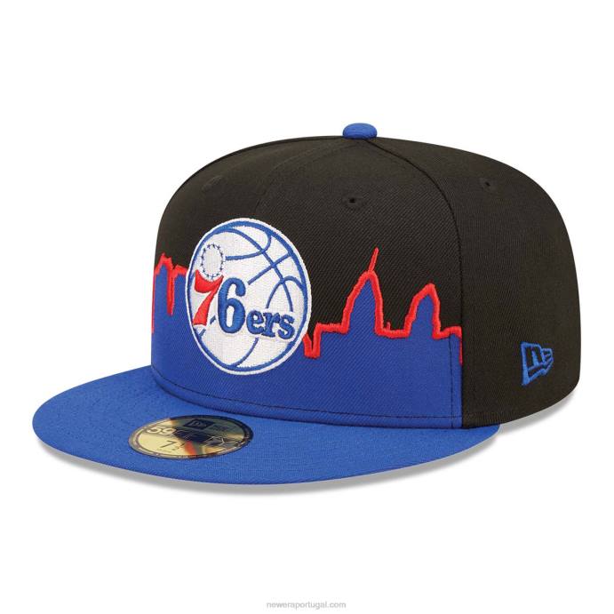 FFTN531 New Era Boné philadelphia 76ers nba tip off 2022 preto 59fifty