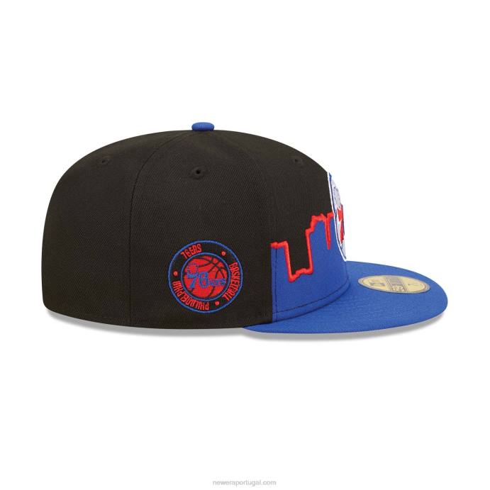 FFTN531 New Era Boné philadelphia 76ers nba tip off 2022 preto 59fifty