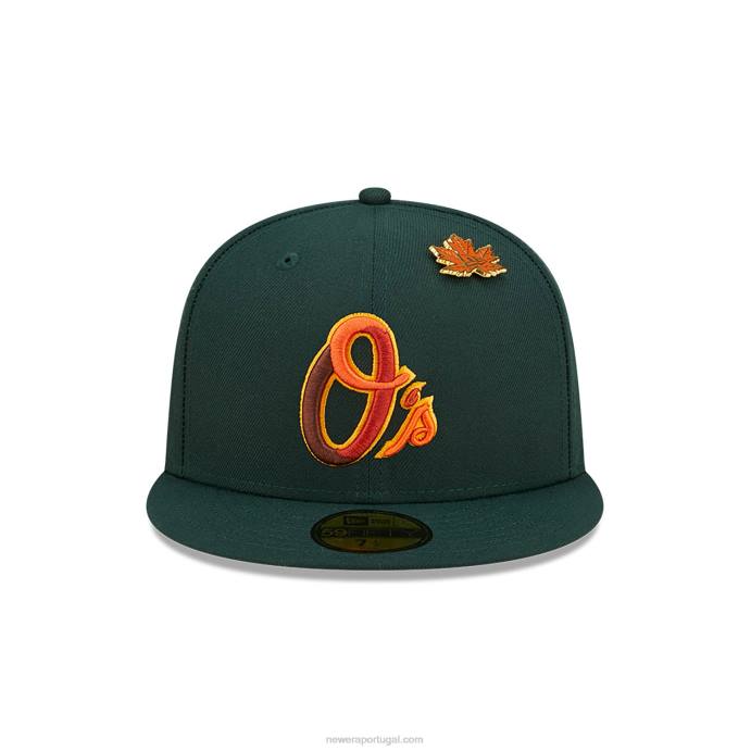 FFTN534 New Era boné baltimore orioles folhoso verde escuro 59fifty