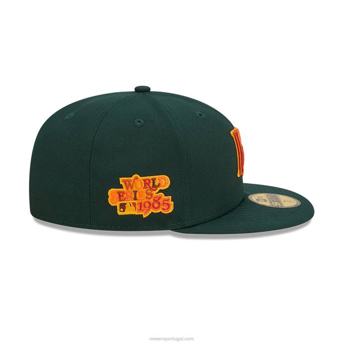FFTN535 New Era Boné 59fifty kansas city royals frondoso verde escuro