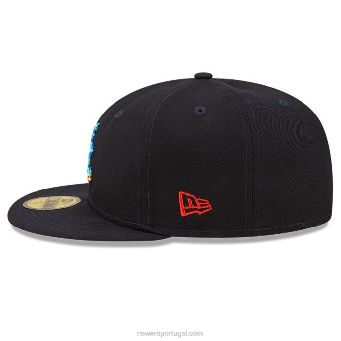 FFTN536 New Era Boné ajustado atlanta braves 59fifty navy infravermelho
