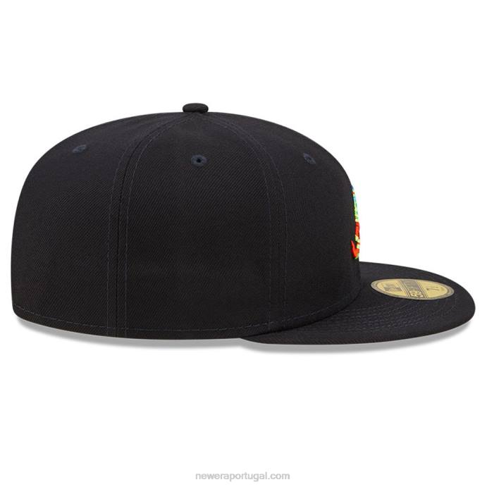 FFTN536 New Era Boné ajustado atlanta braves 59fifty navy infravermelho