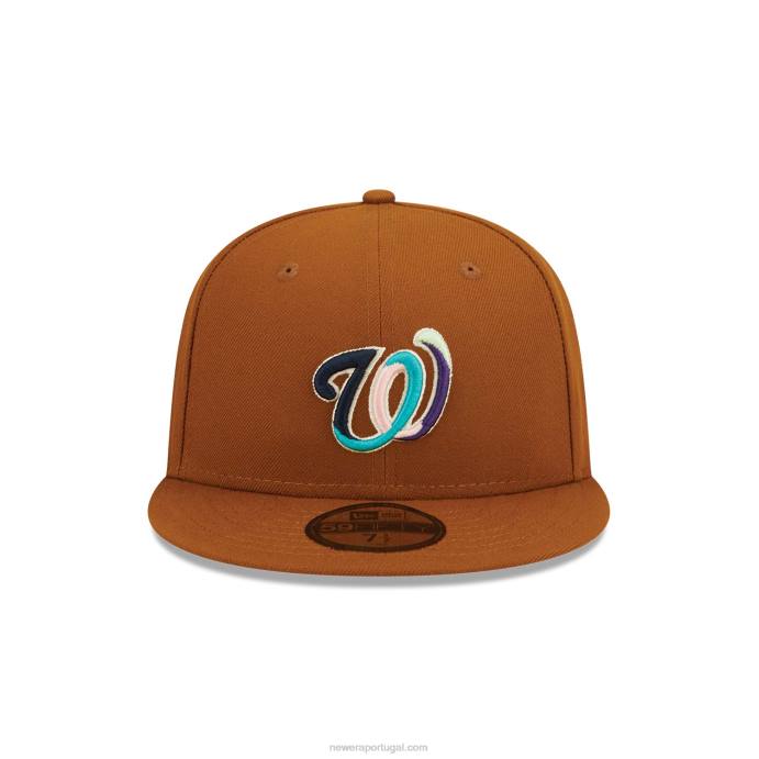 FFTN538 New Era boné 59fifty floral vintage do washington nationals