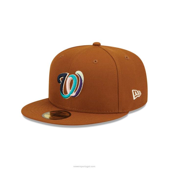 FFTN538 New Era boné 59fifty floral vintage do washington nationals
