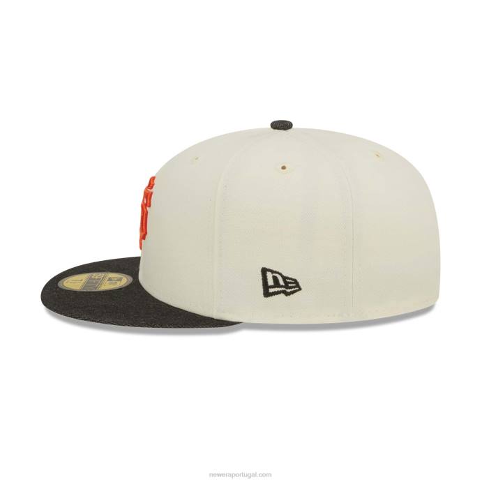 FFTN539 New Era San Francisco Giants MLB Black Denim Chrome White Boné 59Fifty