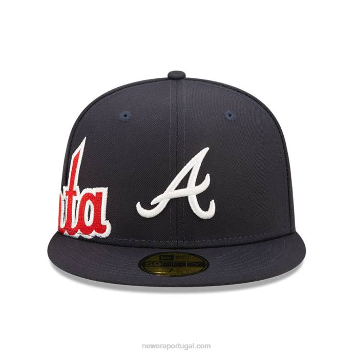 FFTN544 New Era boné ajustado azul marinho 59fifty atlanta braves mlb