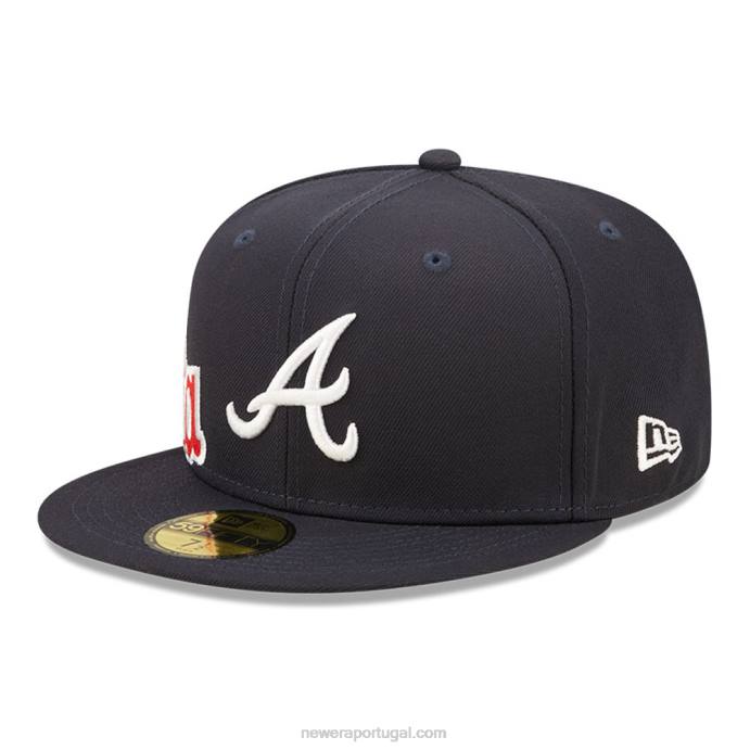 FFTN544 New Era boné ajustado azul marinho 59fifty atlanta braves mlb