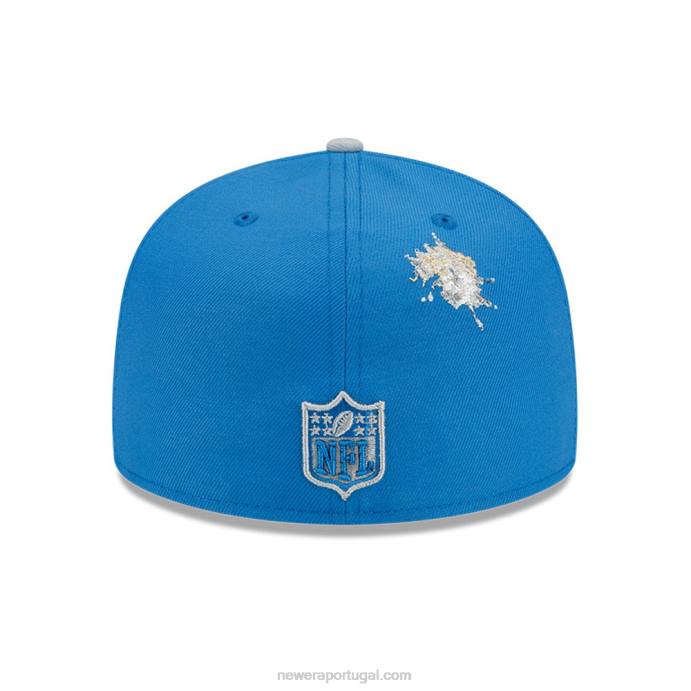 FFTN546 New Era detroit lions x boné azul básico 59fifty